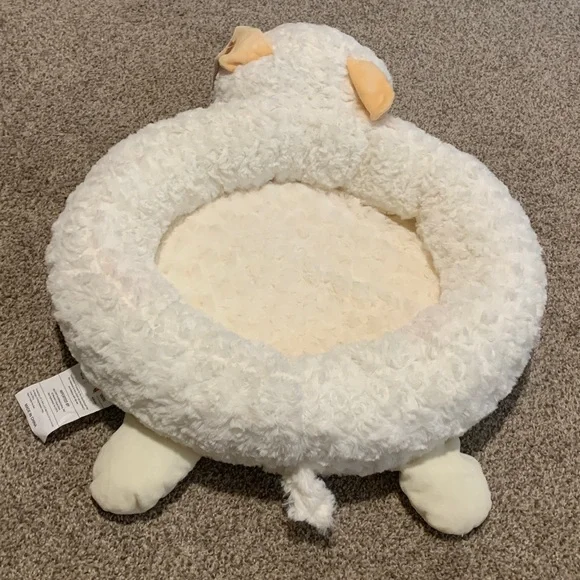 Plush Lamb (small) Pet Cozy Bed - Cream in Color - Picture 7 of 15